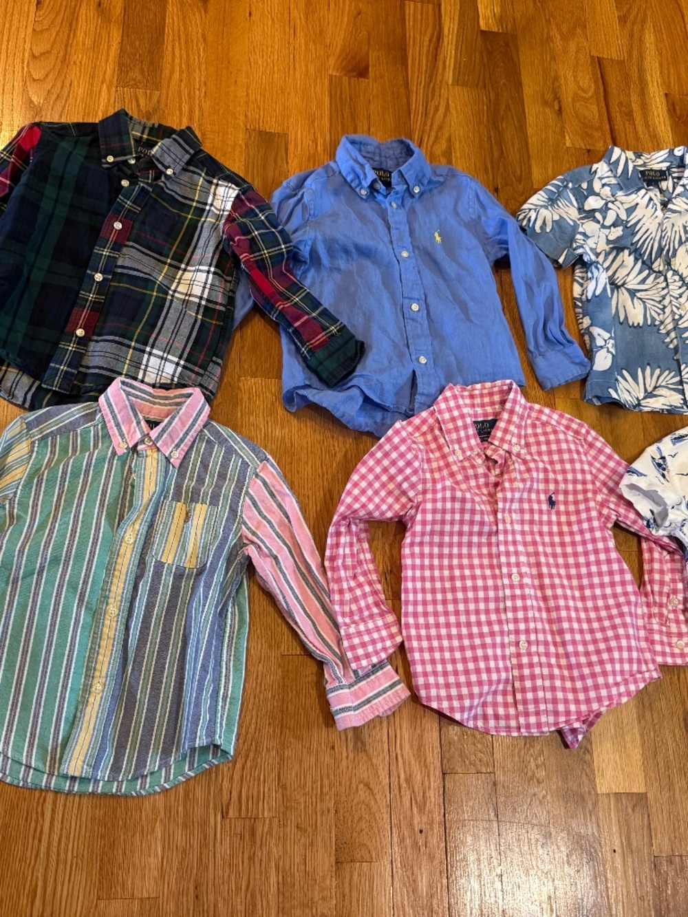 Boys 2T Clothing Polo Ralph Lauren Nautica 6 Shirt Lot Plaid Striped Retro 24 Mo